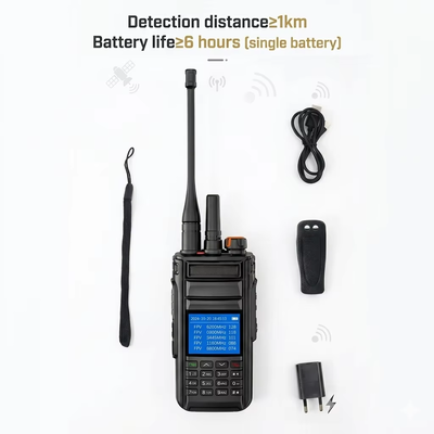 خرید دستگاه تشخیص UAV دستی حرفه ای که از تشخیص ویدئو HD OFDM و سیگنال آنالوگ FM 300MHz-6200MHz پشتیبانی می کند تولید آنلاین