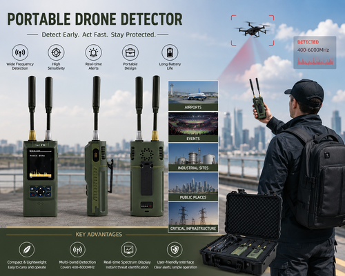 خرید 100MHz-8GHz Ultra-Wideband Handheld Drone Detector با ضبط ویدیو در زمان واقعی و یافتن دقیق جهت تولید آنلاین