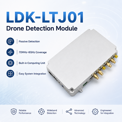 خرید ماژول تشخیص هواپیماهای بدون سرنشین کمپکت 520g: سنسور RF غیرفعال 70MHz-6GHz با حساسیت -105dBm برای سیستم های شناسایی و امنیتی UAV تولید آنلاین
