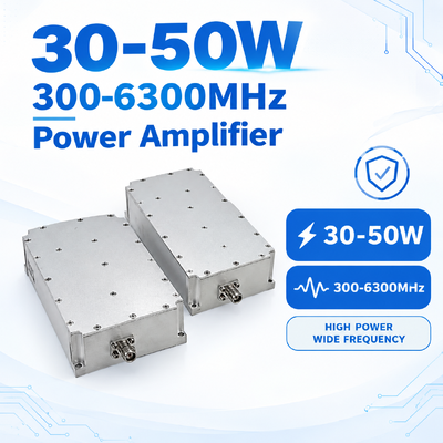 خرید 30-50W 300-6300MHz 25% ماژول تقویت کننده قدرت RF با کارایی بالا با خطی بودن بالا و طراحی کم تحریف برای راه حل های ضد هواپیماهای بدون سرنشین تولید آنلاین