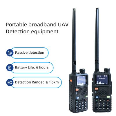 2km Handheld Drone Detector 300M~6Ghz Full Frequency Alarm 1.5G 2.4G 5.2G 5.8G UAV FPV Dji Dron Detect System Detector